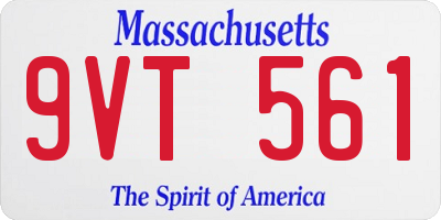 MA license plate 9VT561