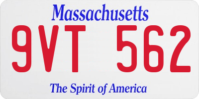 MA license plate 9VT562