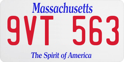 MA license plate 9VT563