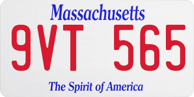 MA license plate 9VT565