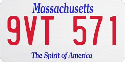 MA license plate 9VT571