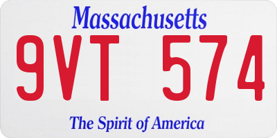 MA license plate 9VT574