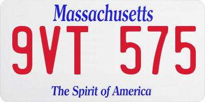 MA license plate 9VT575
