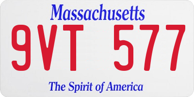 MA license plate 9VT577