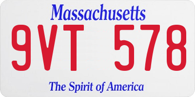 MA license plate 9VT578