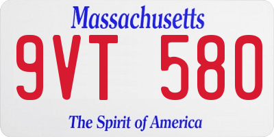 MA license plate 9VT580