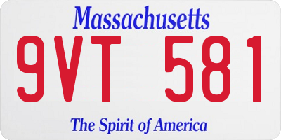 MA license plate 9VT581