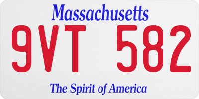 MA license plate 9VT582