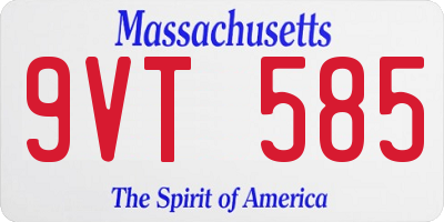 MA license plate 9VT585