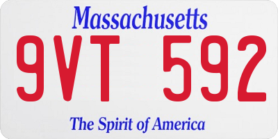 MA license plate 9VT592