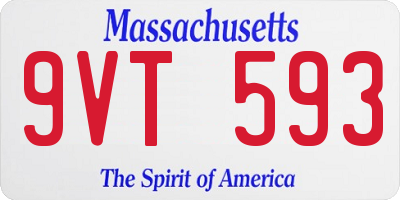 MA license plate 9VT593