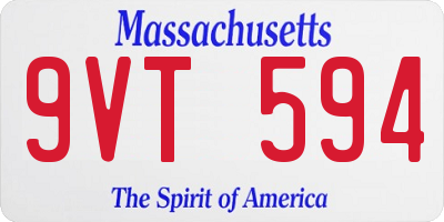 MA license plate 9VT594