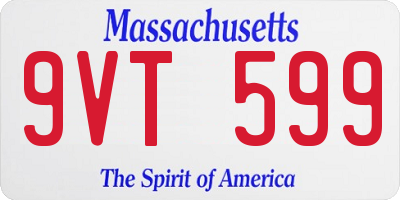 MA license plate 9VT599