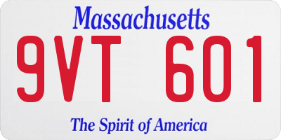 MA license plate 9VT601