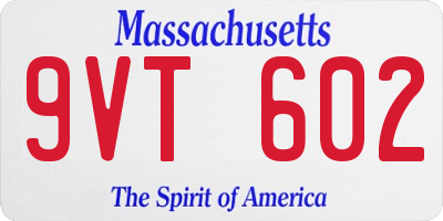MA license plate 9VT602
