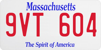 MA license plate 9VT604