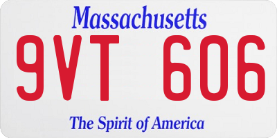 MA license plate 9VT606
