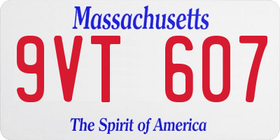 MA license plate 9VT607