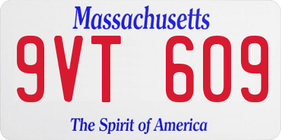 MA license plate 9VT609