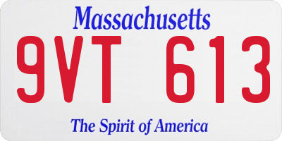 MA license plate 9VT613