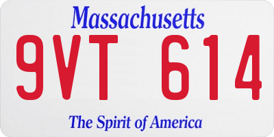 MA license plate 9VT614