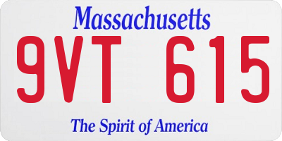 MA license plate 9VT615