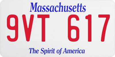 MA license plate 9VT617