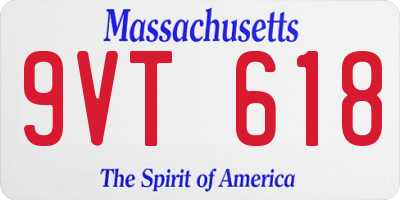 MA license plate 9VT618