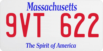 MA license plate 9VT622