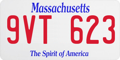 MA license plate 9VT623