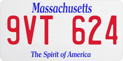 MA license plate 9VT624