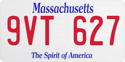 MA license plate 9VT627