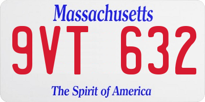 MA license plate 9VT632