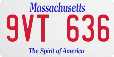 MA license plate 9VT636