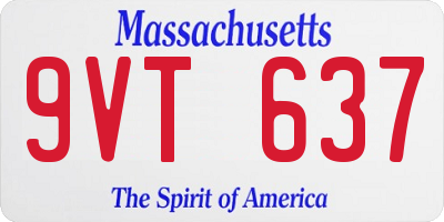 MA license plate 9VT637