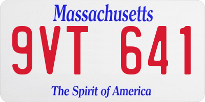 MA license plate 9VT641