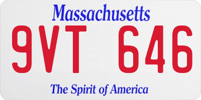 MA license plate 9VT646