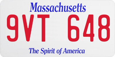 MA license plate 9VT648