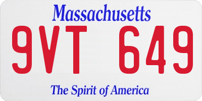 MA license plate 9VT649