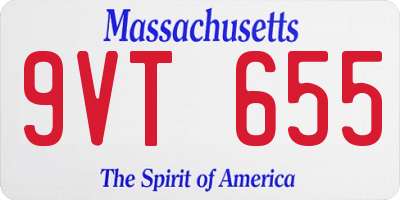 MA license plate 9VT655