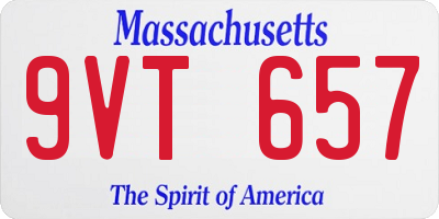 MA license plate 9VT657