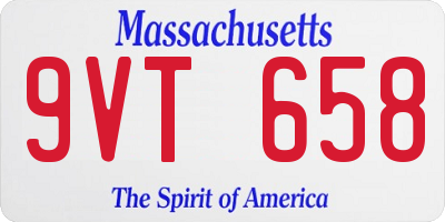 MA license plate 9VT658