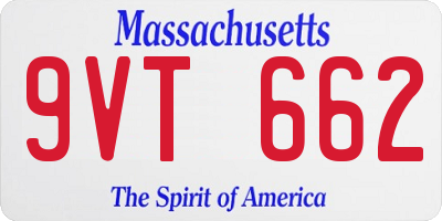 MA license plate 9VT662