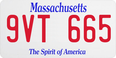 MA license plate 9VT665