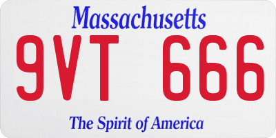 MA license plate 9VT666