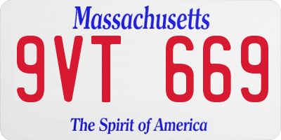 MA license plate 9VT669