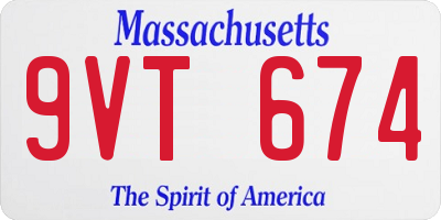 MA license plate 9VT674