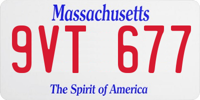 MA license plate 9VT677