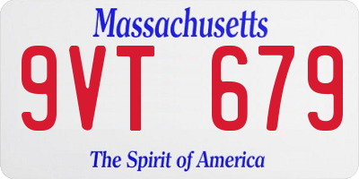 MA license plate 9VT679