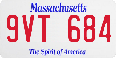 MA license plate 9VT684
